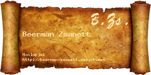 Beerman Zsanett névjegykártya